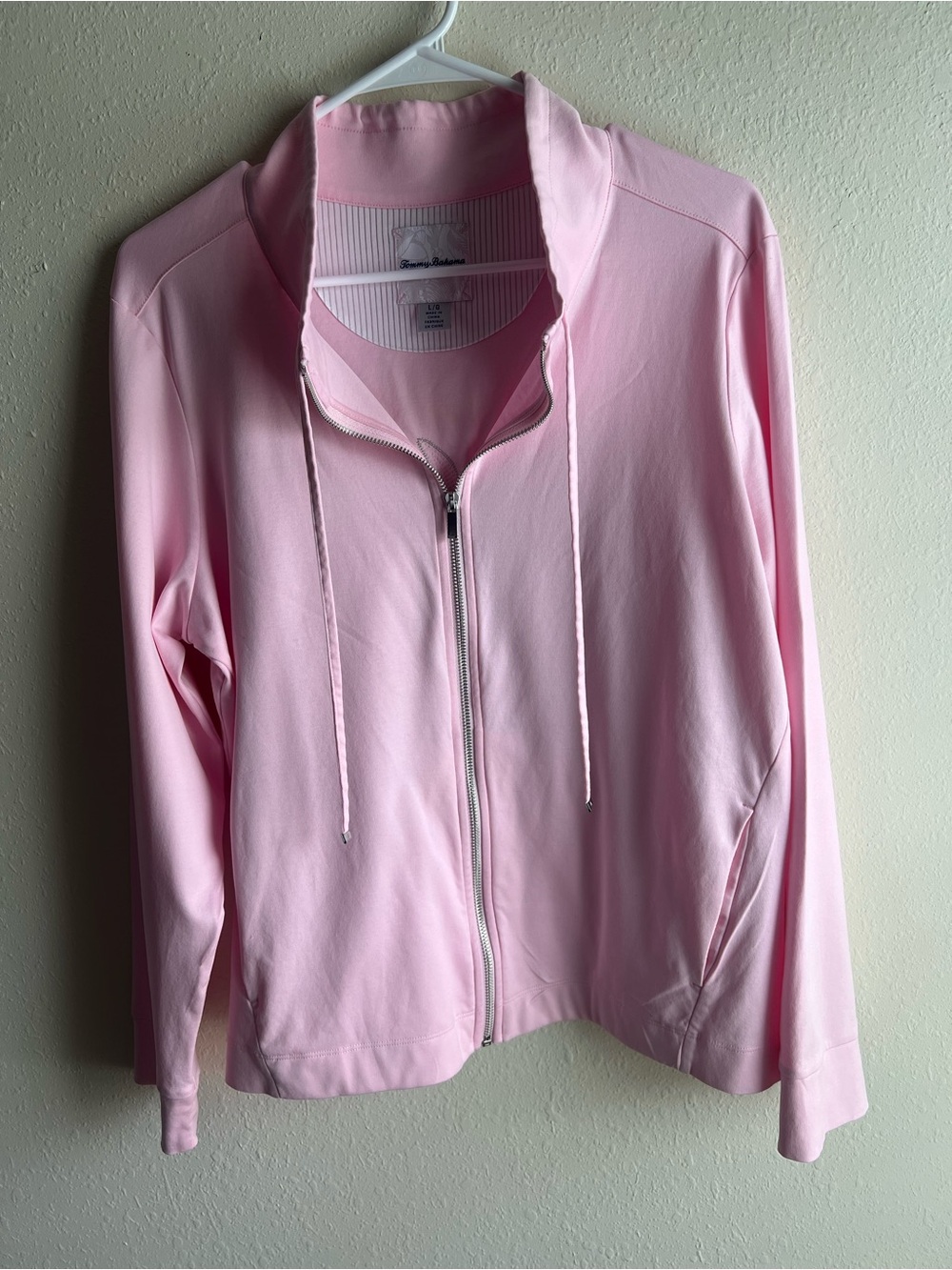 Tommy Bahama Light Pink Zip-Up Bomber Jacket